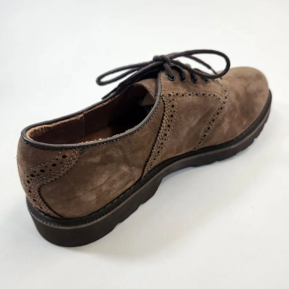 Rockport Shoes Mens 10M Brown Suede Nubuck Oxford Wingtip Brogue Dress M5699